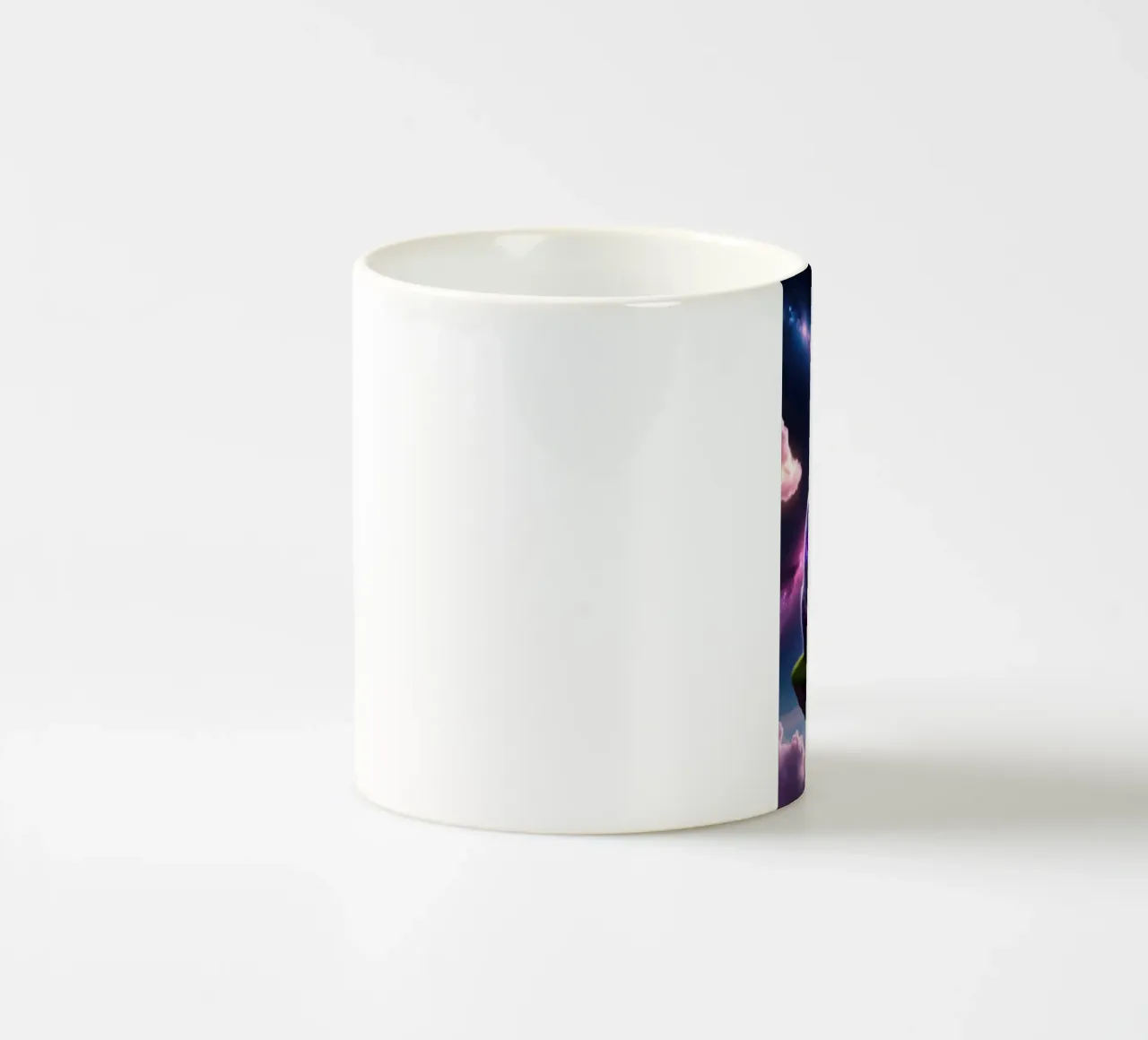 Galaxy Cat on a Floating Island ceramic mug by van hellen
