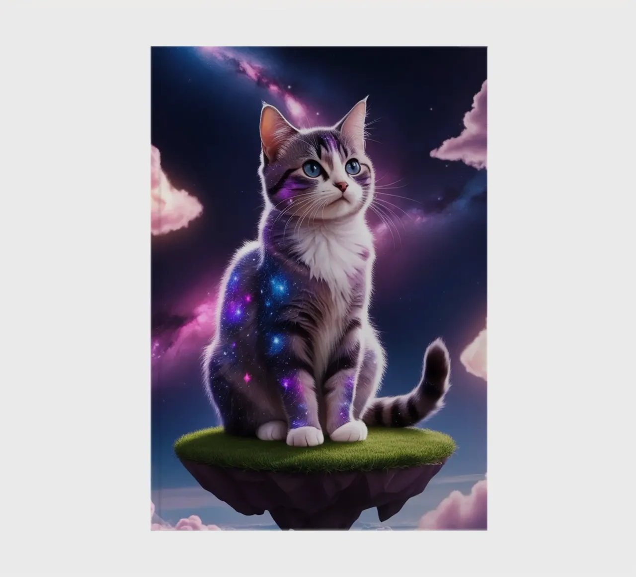 Galaxy Cat on a Floating Island notebook by van hellen