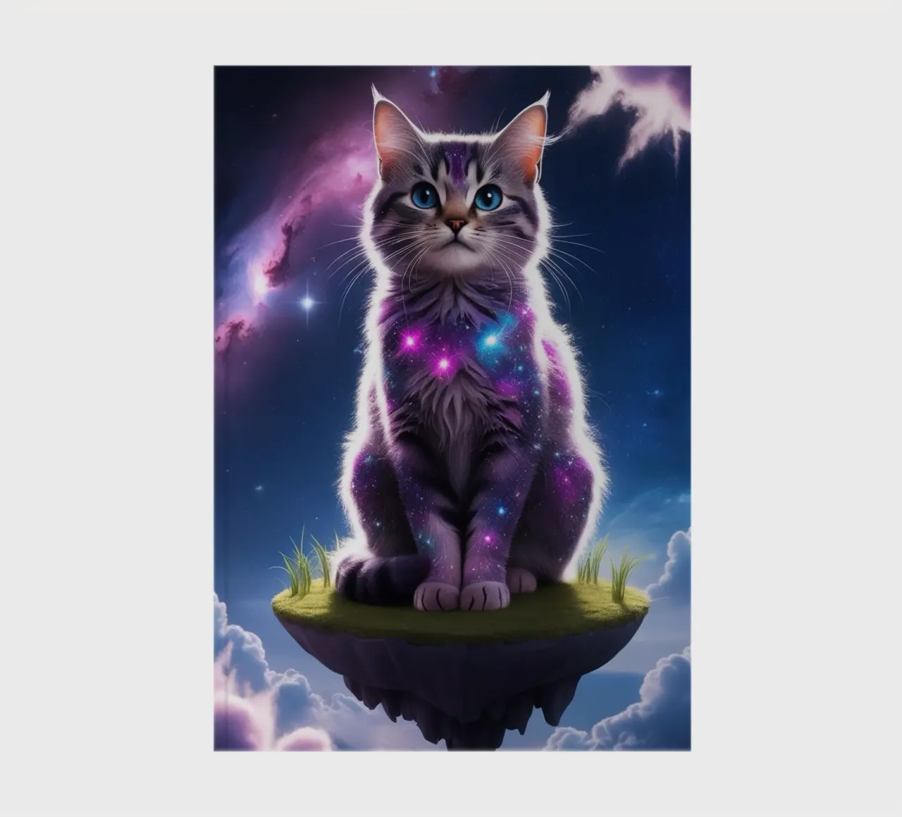 Galaxy Cat on a Floating Island notebook by van hellen