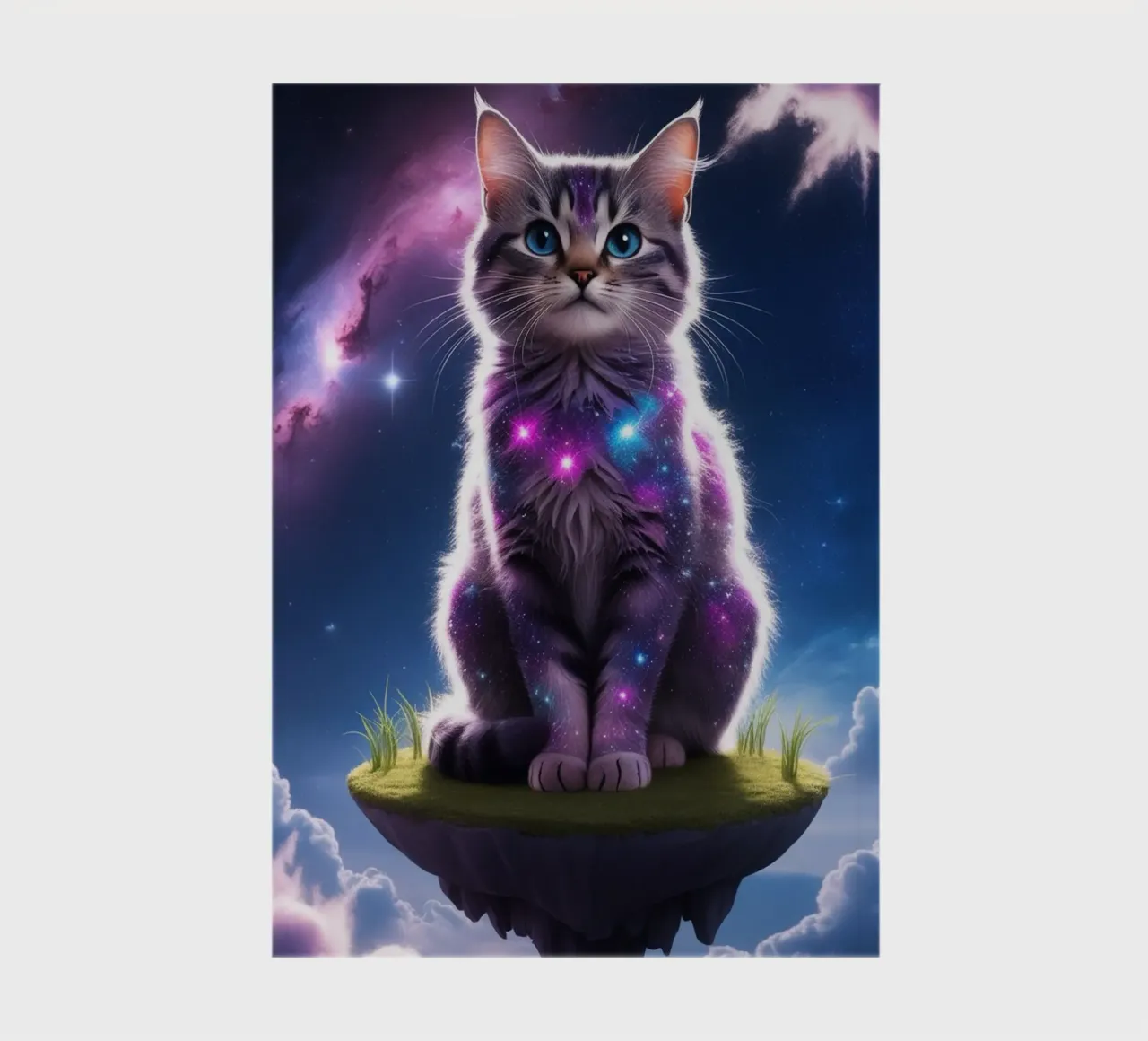 Galaxy Cat on a Floating Island notebook by van hellen