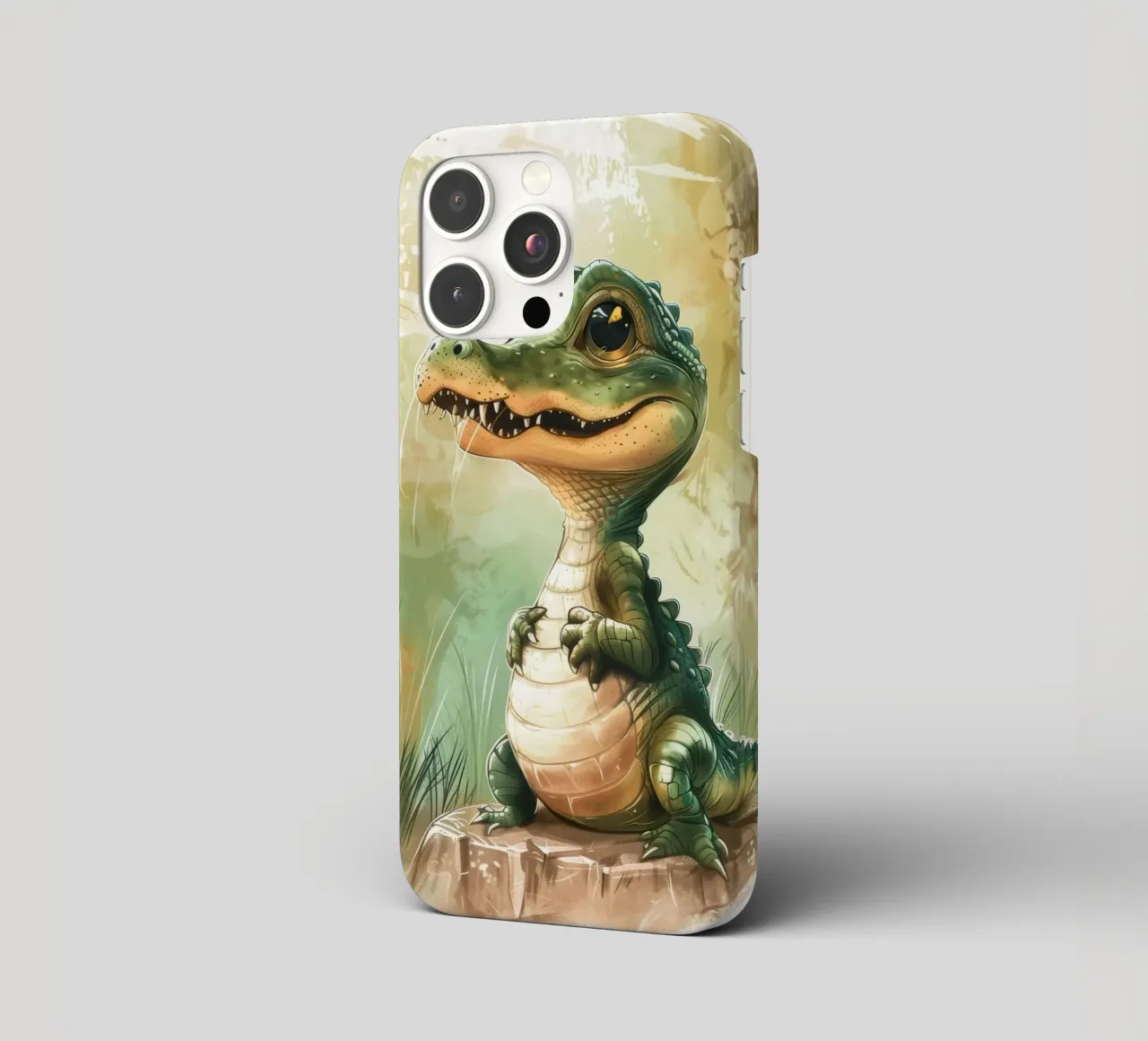 un simpatico e curioso cucciolo di alligatore, in piedi con orgoglio cover iphone da DesignDoodle