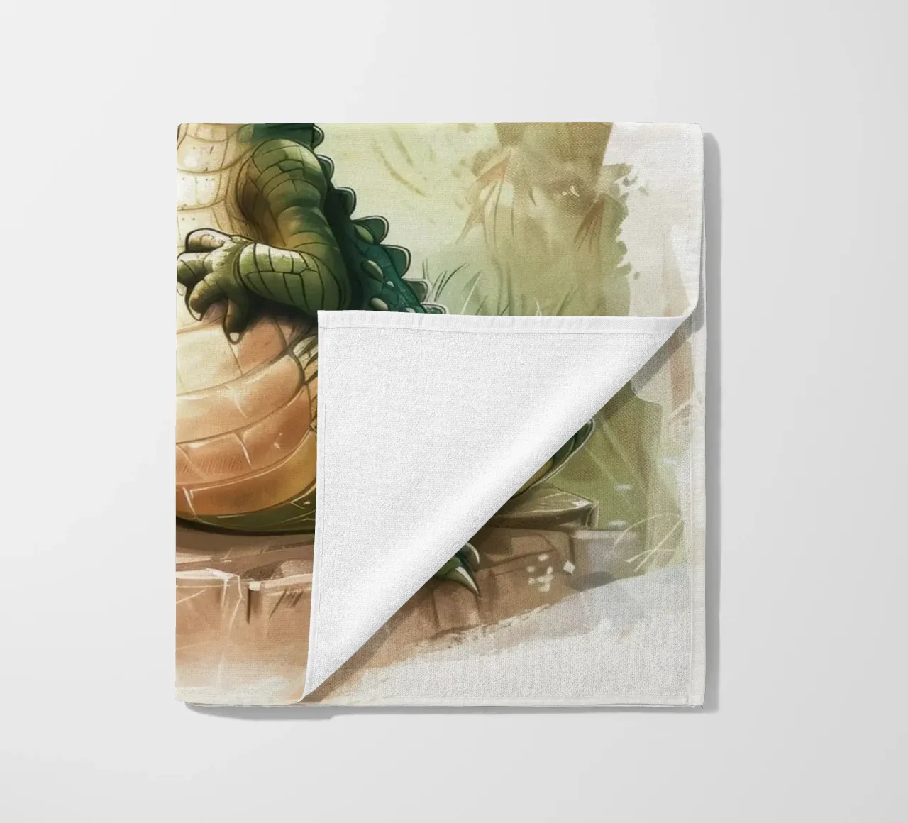 un simpatico e curioso cucciolo di alligatore, in piedi con orgoglio telo mare da DesignDoodle