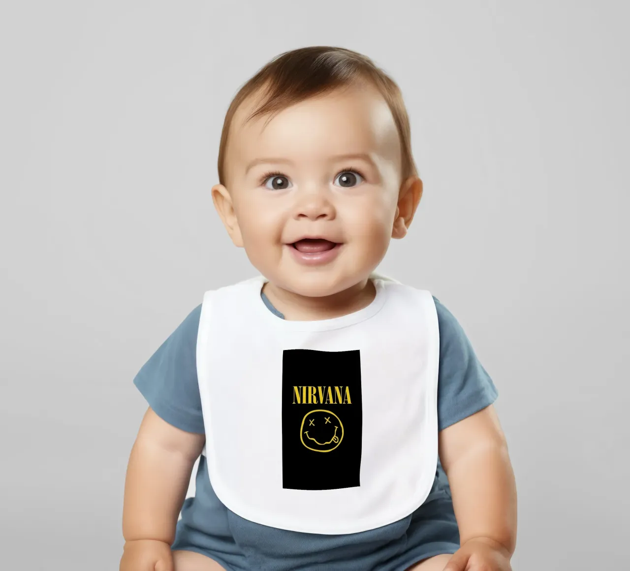 Nirvana Unplugged On Fire baby bib by zugbl