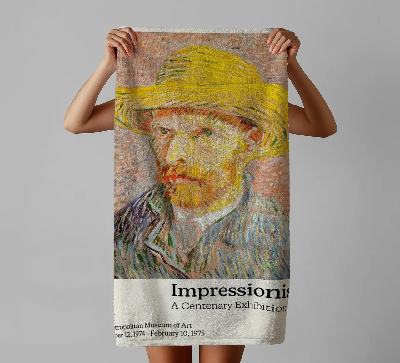 Vincent van Gogh - Autoritratto con cappello di paglia asciugamano da bagno da ashcraft shop