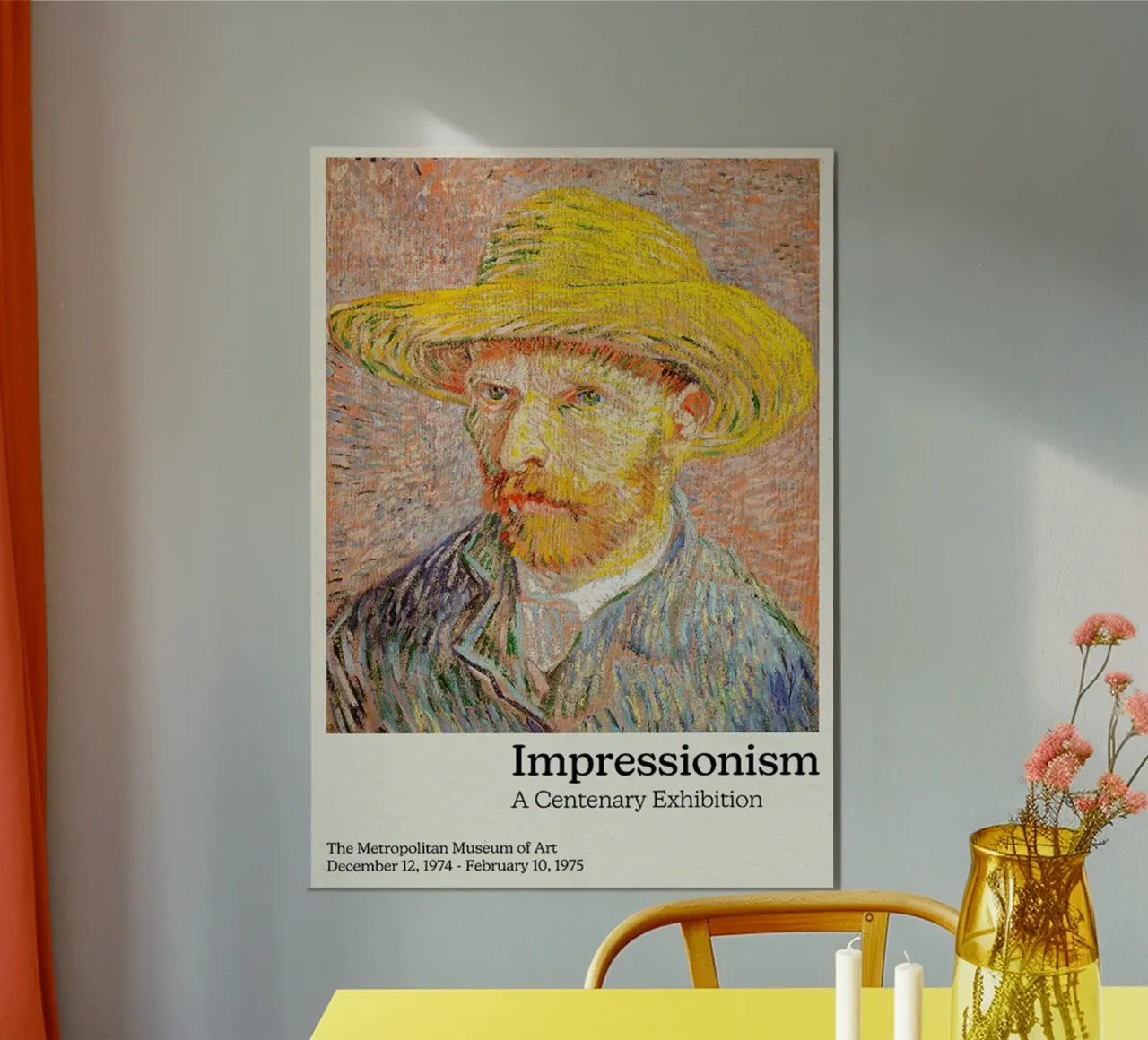 Vincent van Gogh - Autoritratto con cappello di paglia poster da ashcraft shop