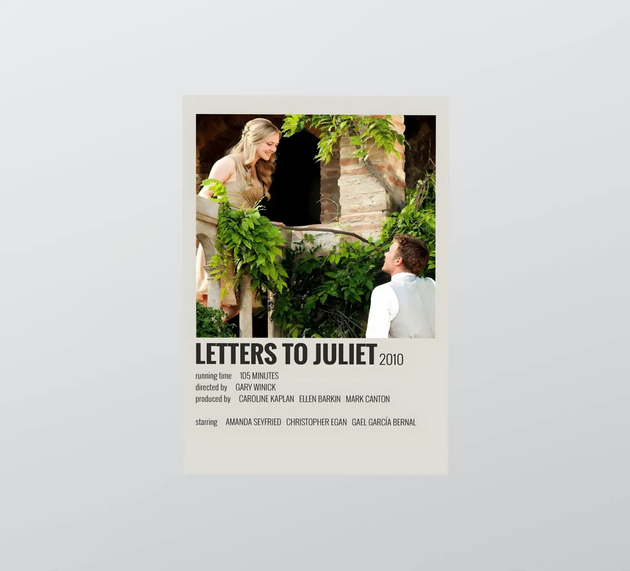 LETTERS TO JULIET 2010 adesivo da MVFminimalist