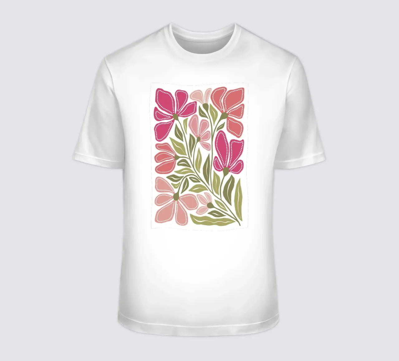 Fiori selvatici di colore rosa intenso t-shirt da Martina