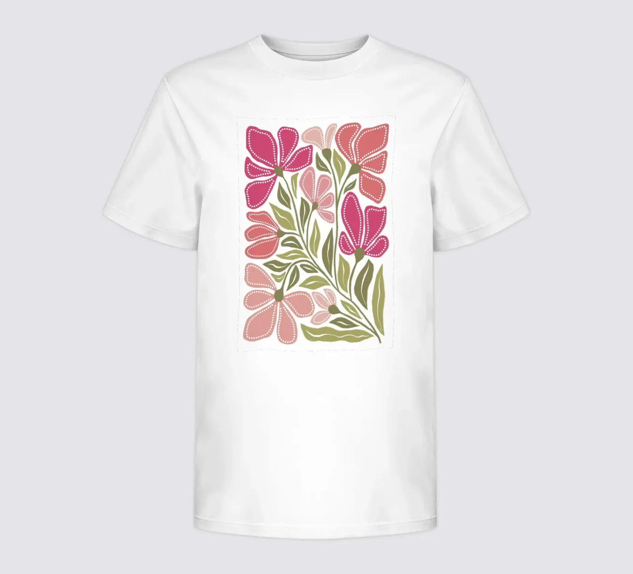 Wild bold pink flowers kids t-shirt by Martina
