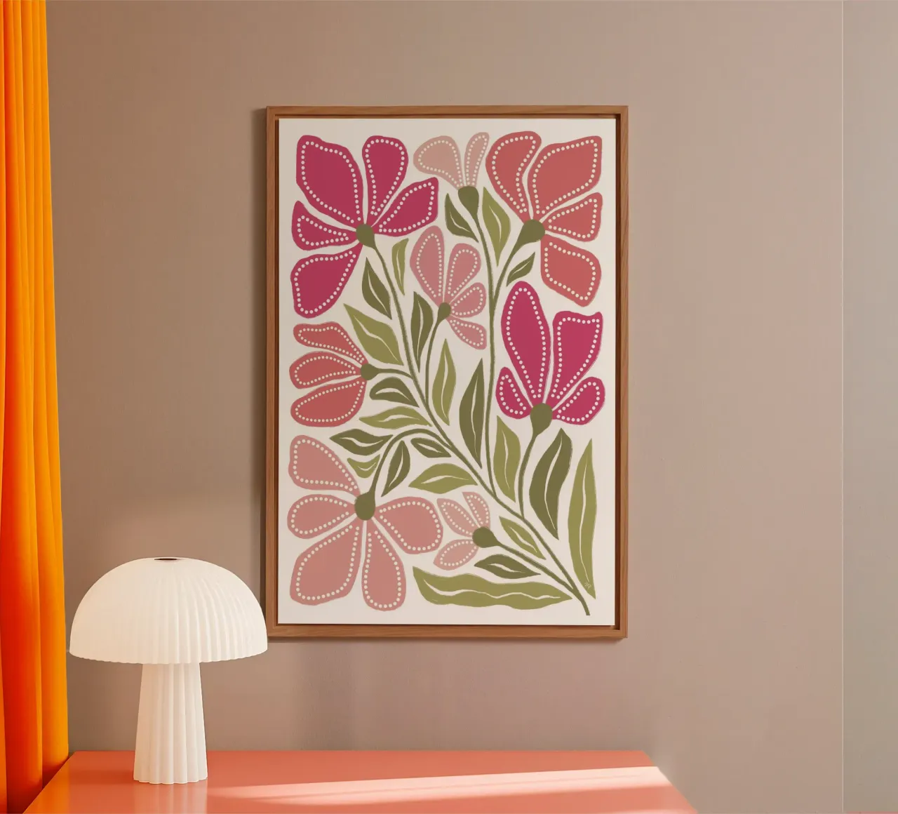 Fiori selvatici di colore rosa intenso alluminio dibond da Martina