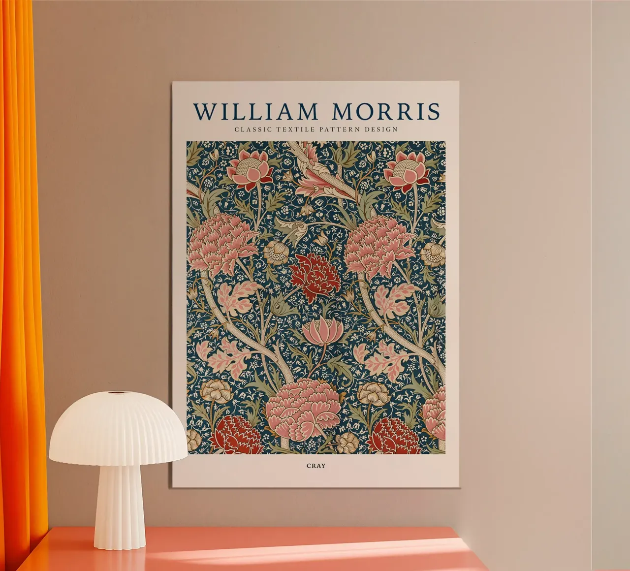 William Morris exhibition poster with wooden frame by guduengiseng