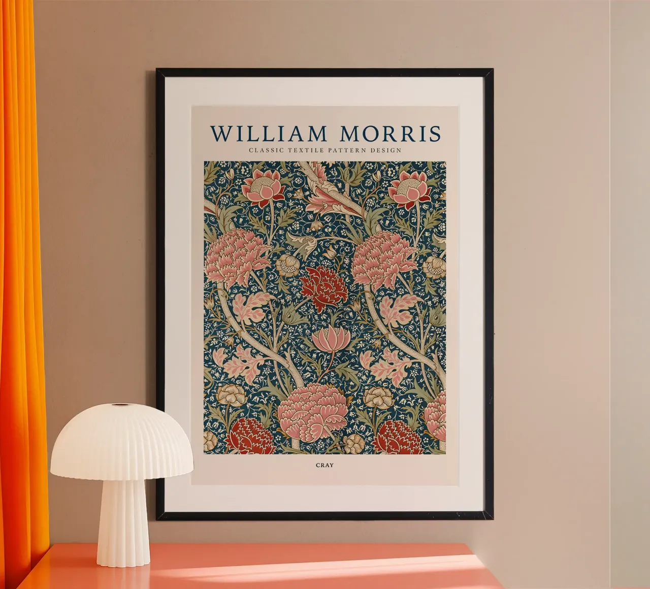 William Morris exhibition poster with wooden frame by guduengiseng