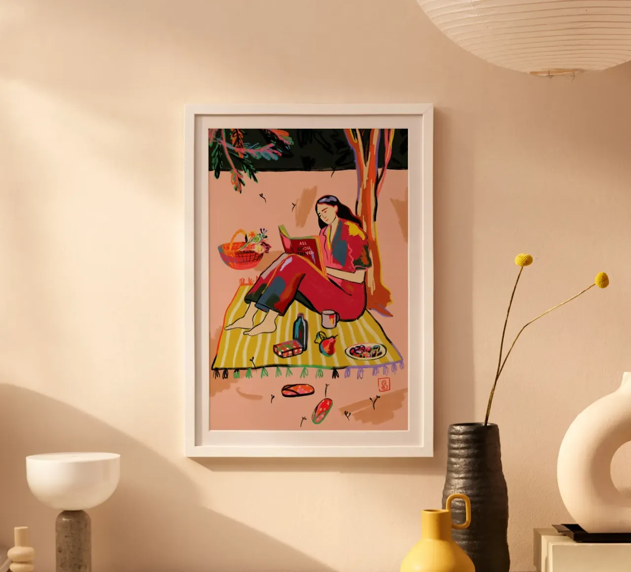 Autumn Picnic poster con telaio in plastica da Sandra Poliakov