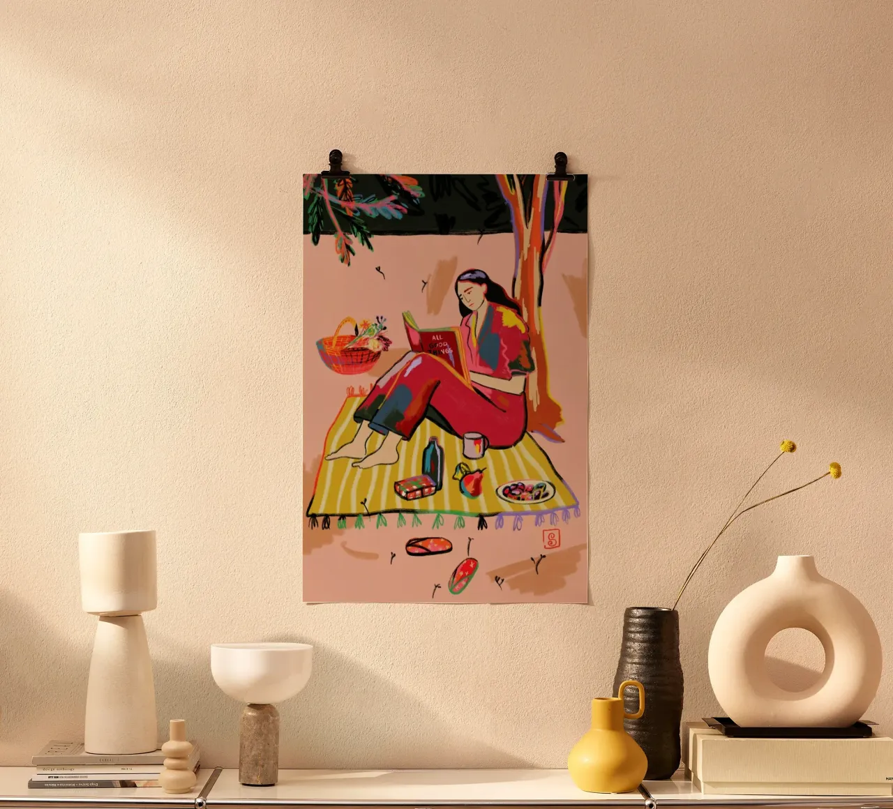 Autumn Picnic poster con telaio in plastica da Sandra Poliakov