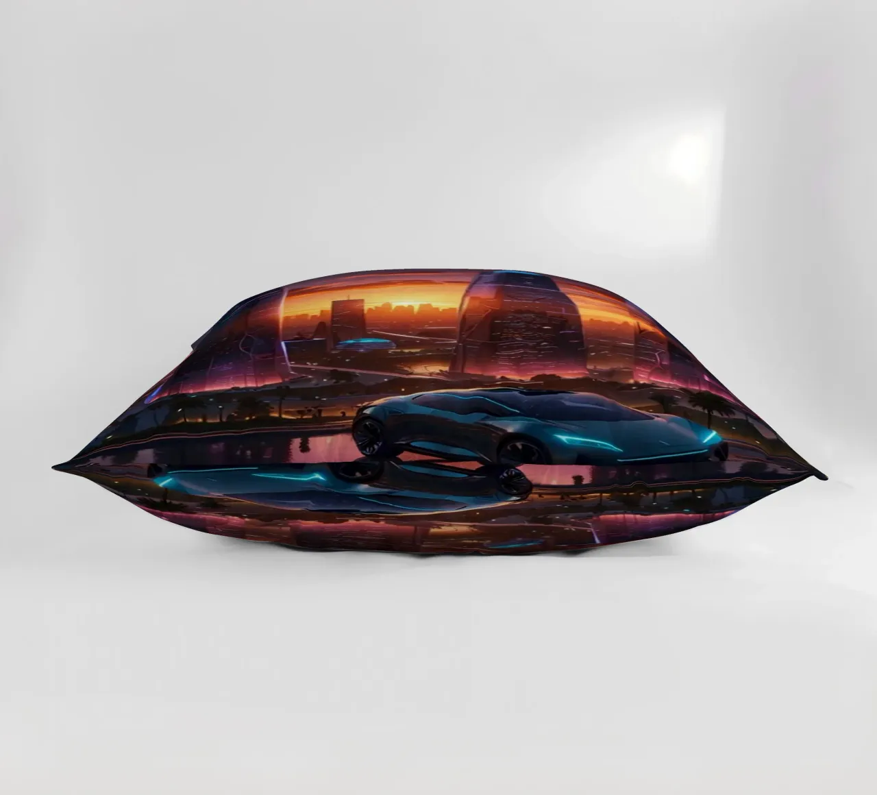 futuristic smart city decorative cushion by van hellen