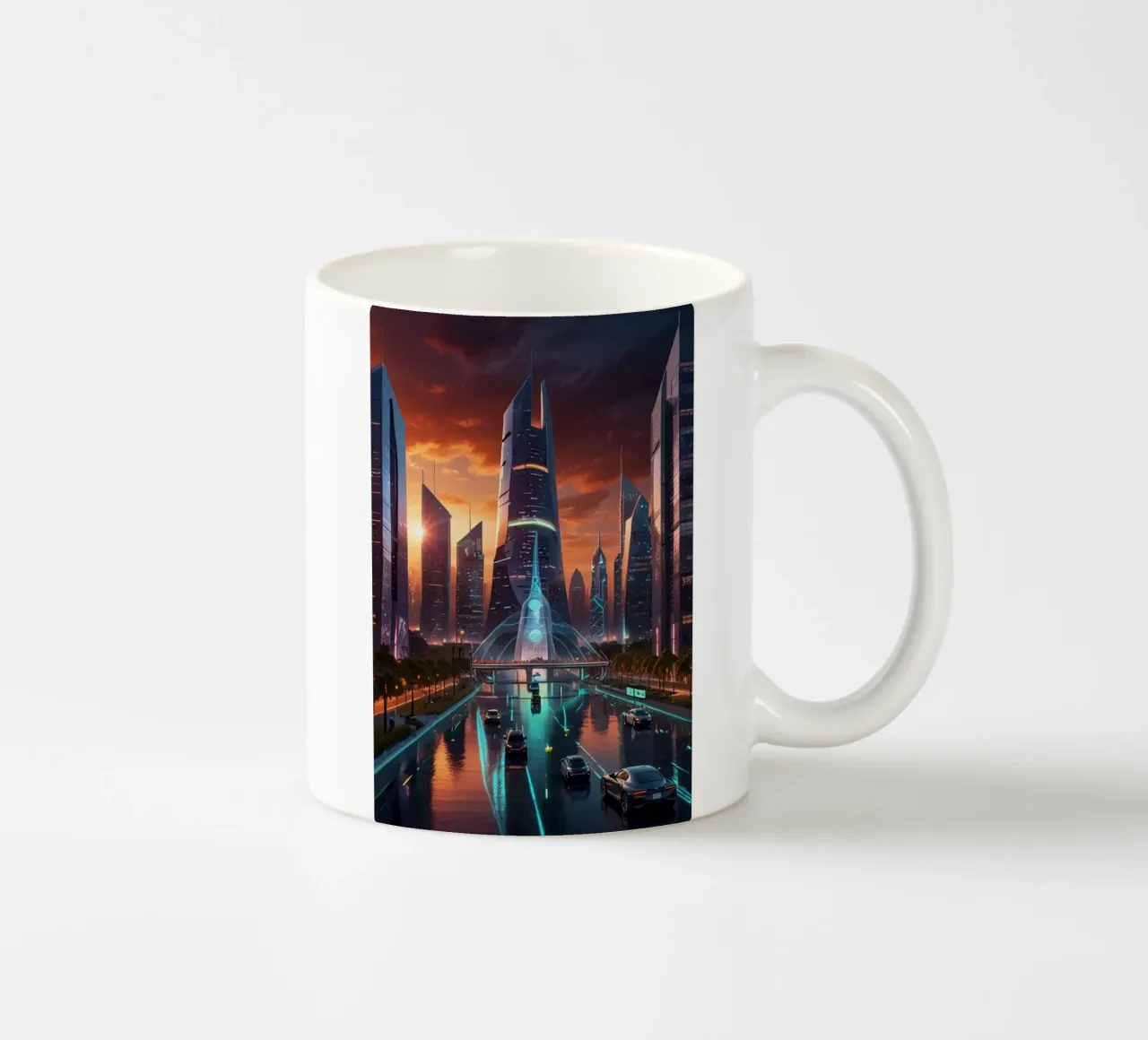 città intelligente futuristica tazza in ceramica da van hellen