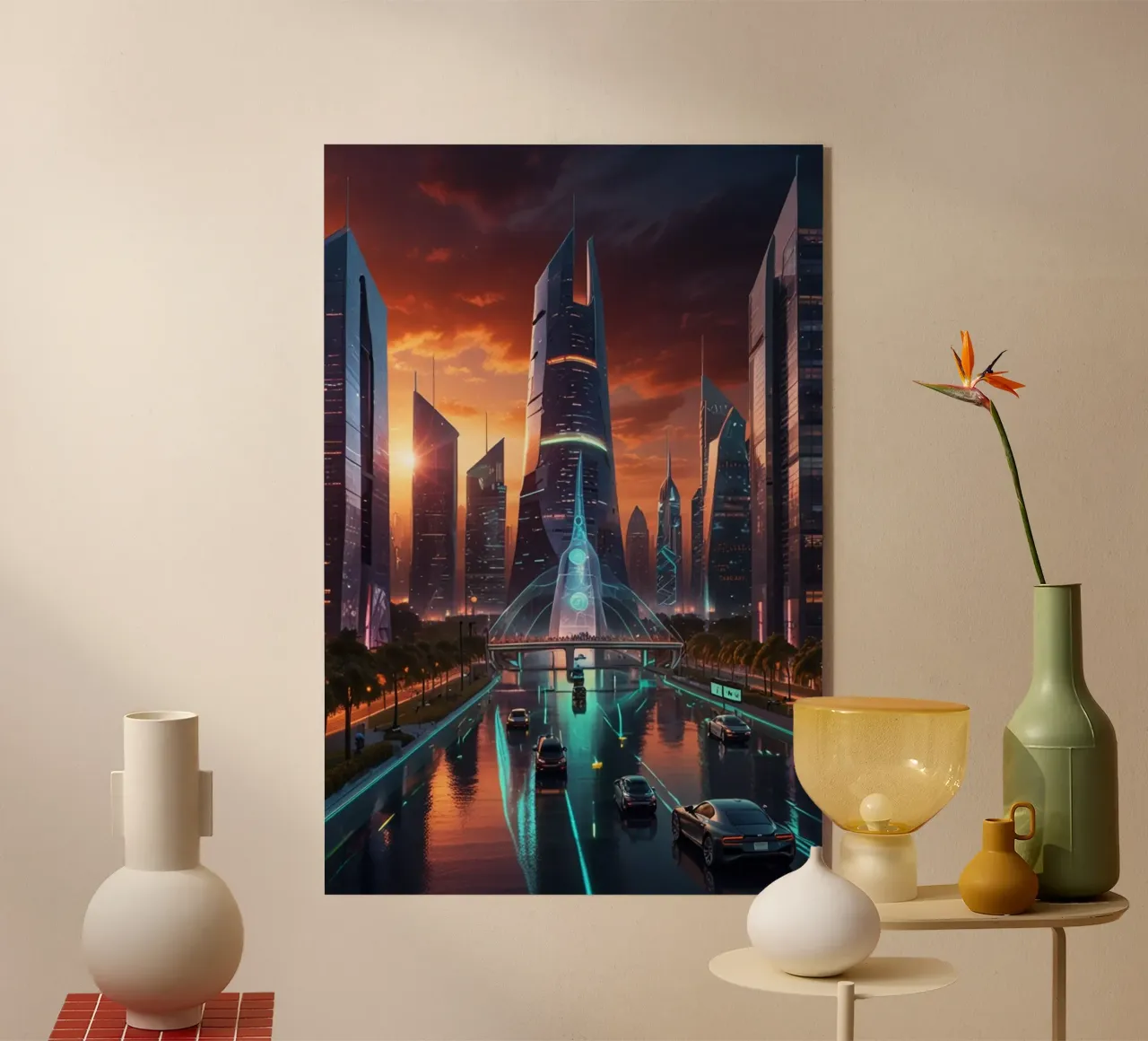 futuristic smart city acrylic glass by van hellen
