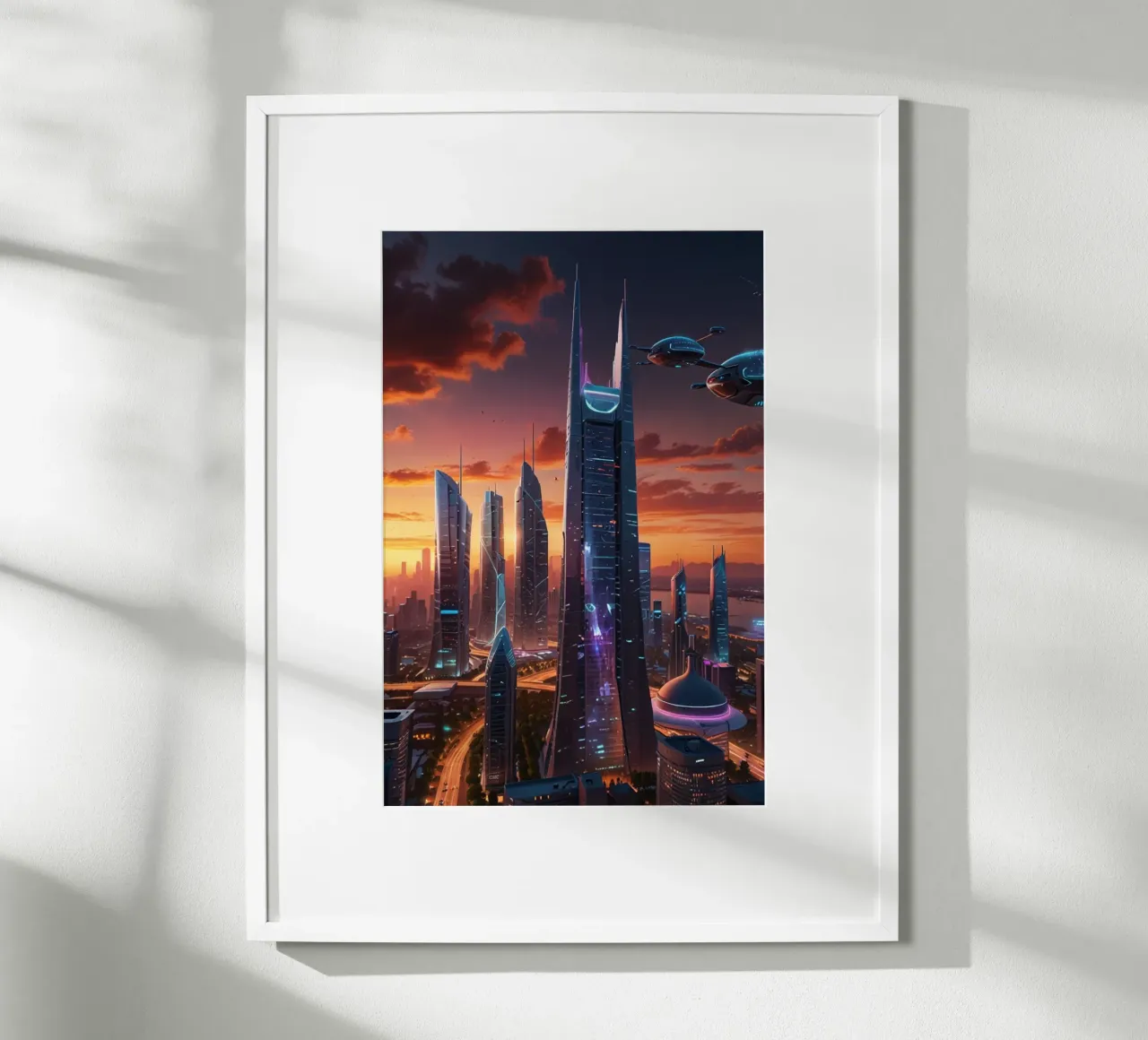 città intelligente futuristica poster con telaio in plastica da van hellen