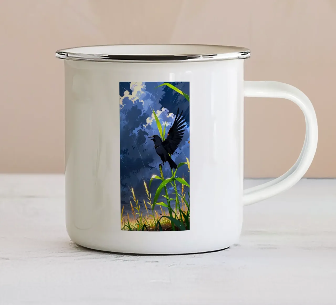 corvo nero tazza in smalto da van hellen