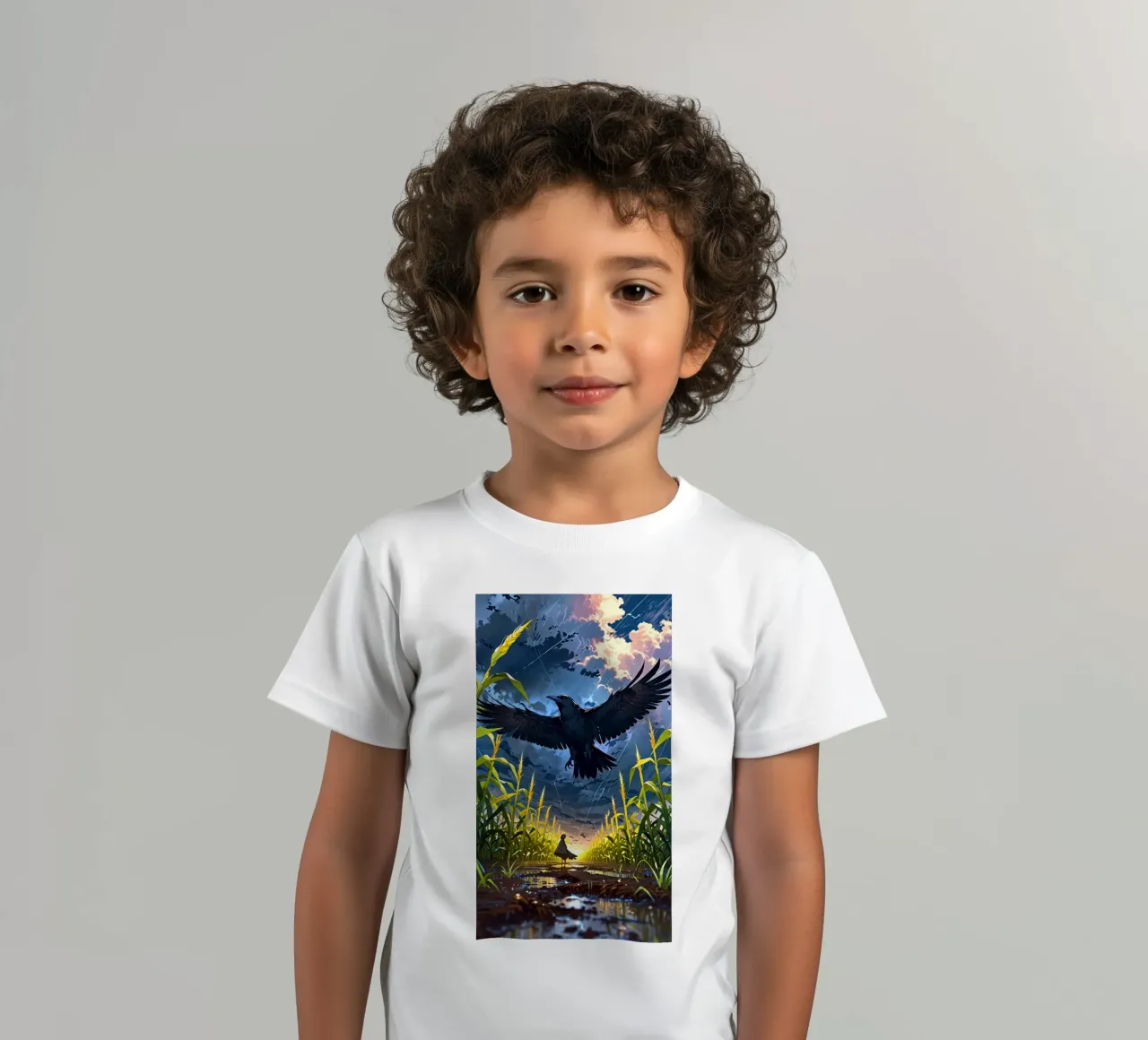 corbeau noir t-shirt enfant de van hellen