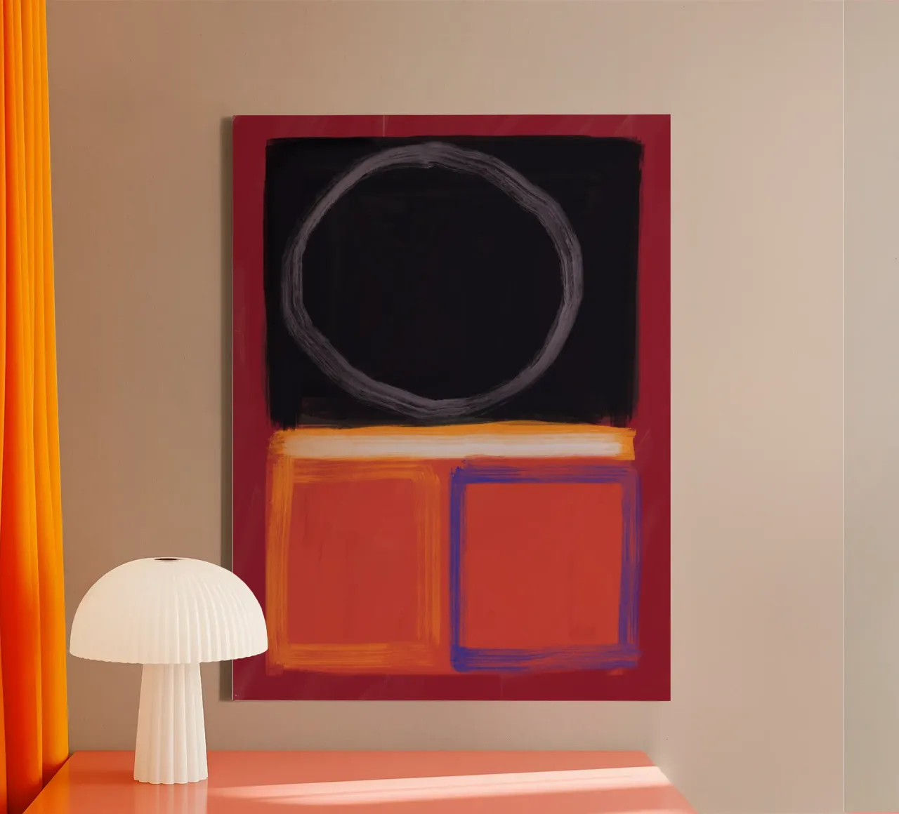 Bold color abstract canvas by Little Dean
