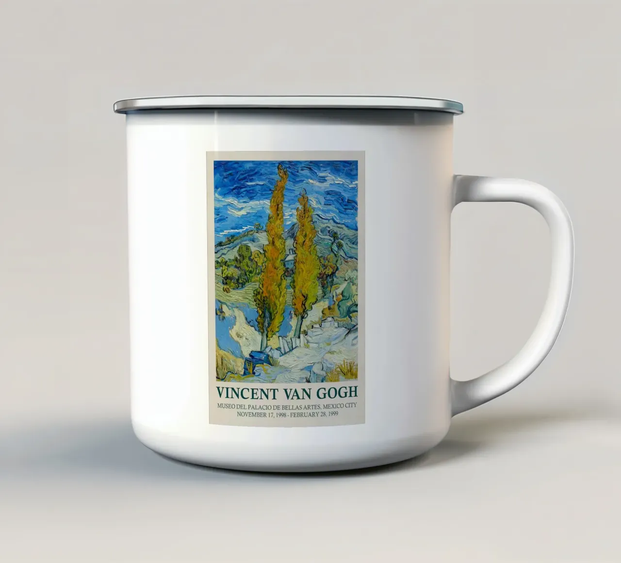 Vincent van Gogh - I pioppi a Saint-Rémy tazza in smalto da ashcraft shop