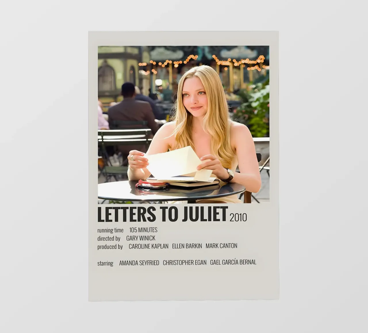 LETTERS TO JULIET 2010 pellicola backlit da MVFminimalist