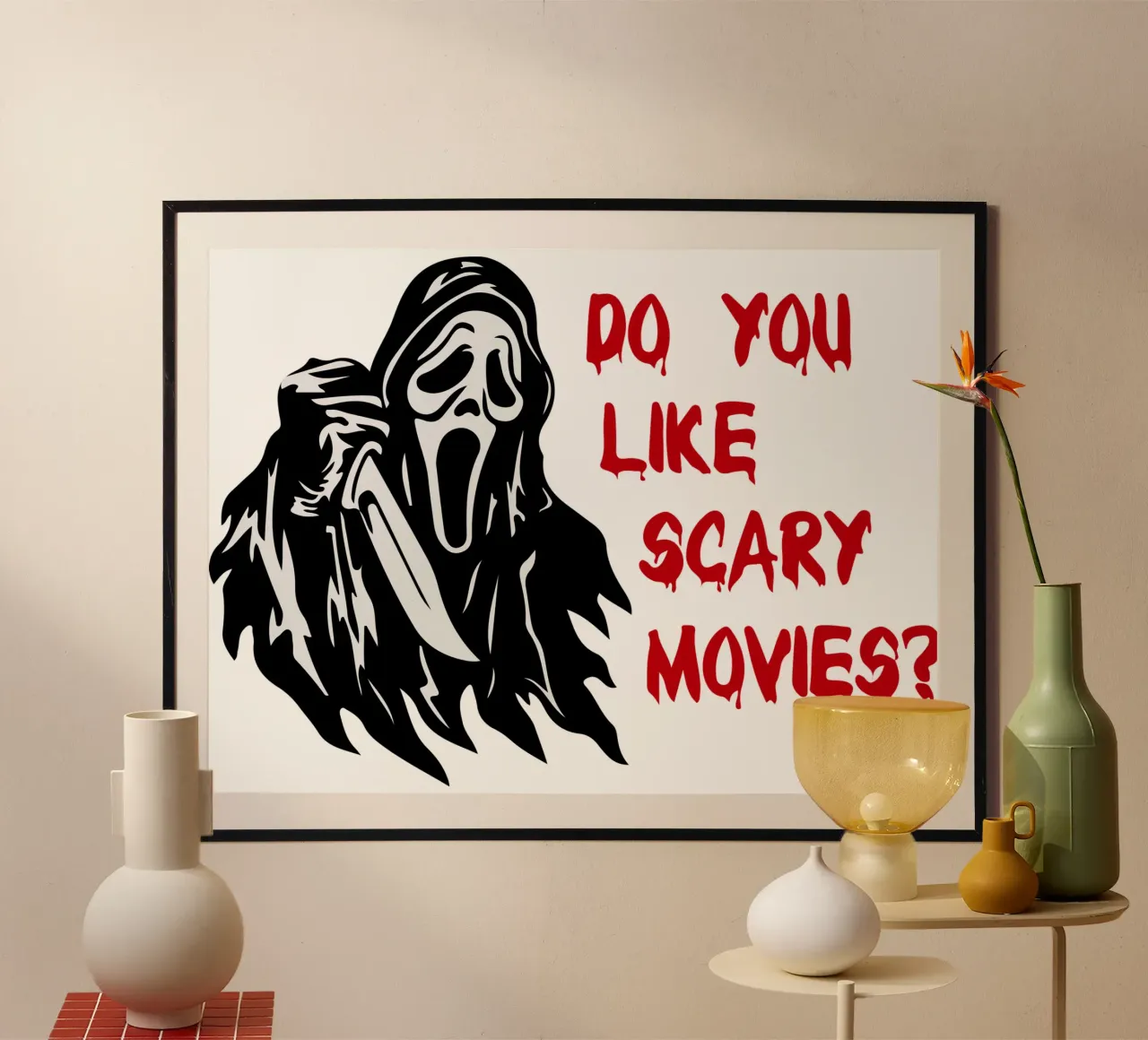 ti piace il film di paura divertente halloween poster con telaio in alluminio da ersanim