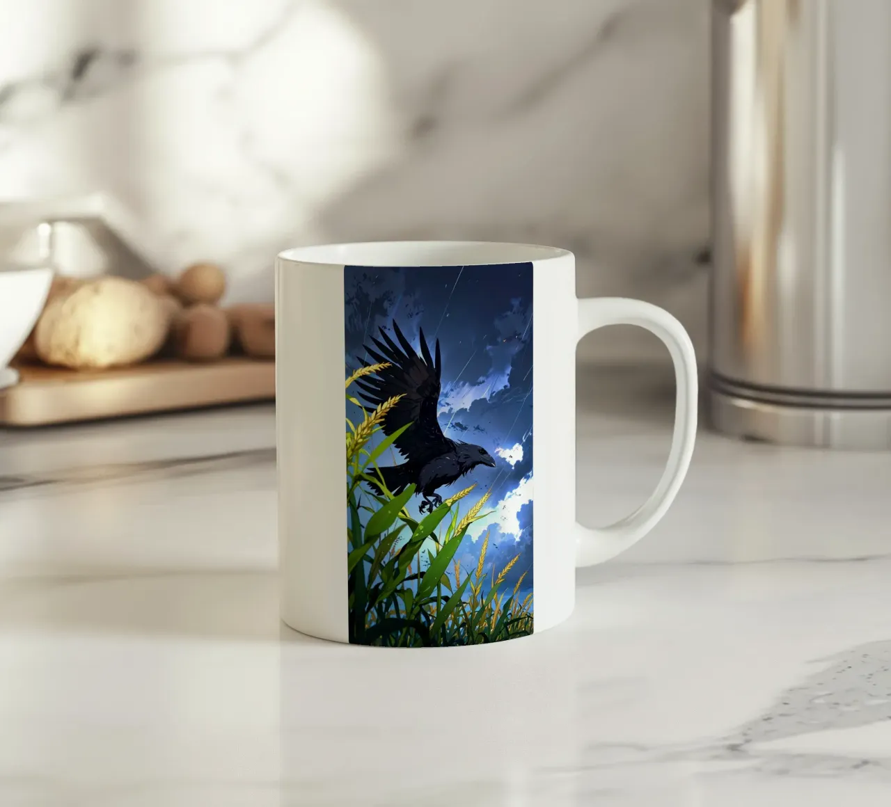 corvo nero tazza in ceramica da van hellen