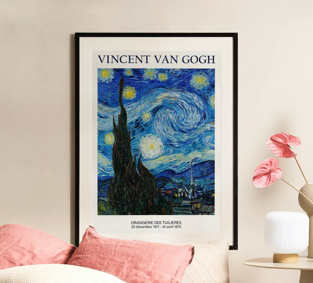Vincent van Gogh - Poster della mostra Notte stellata poster con telaio in alluminio da ashcraft shop