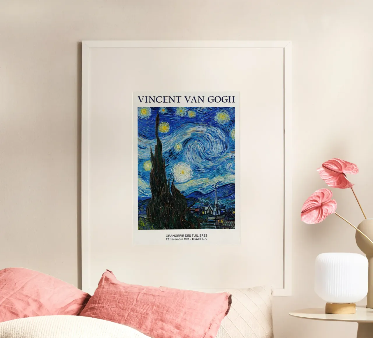 Vincent van Gogh - Poster della mostra Notte stellata poster con telaio in alluminio da ashcraft shop