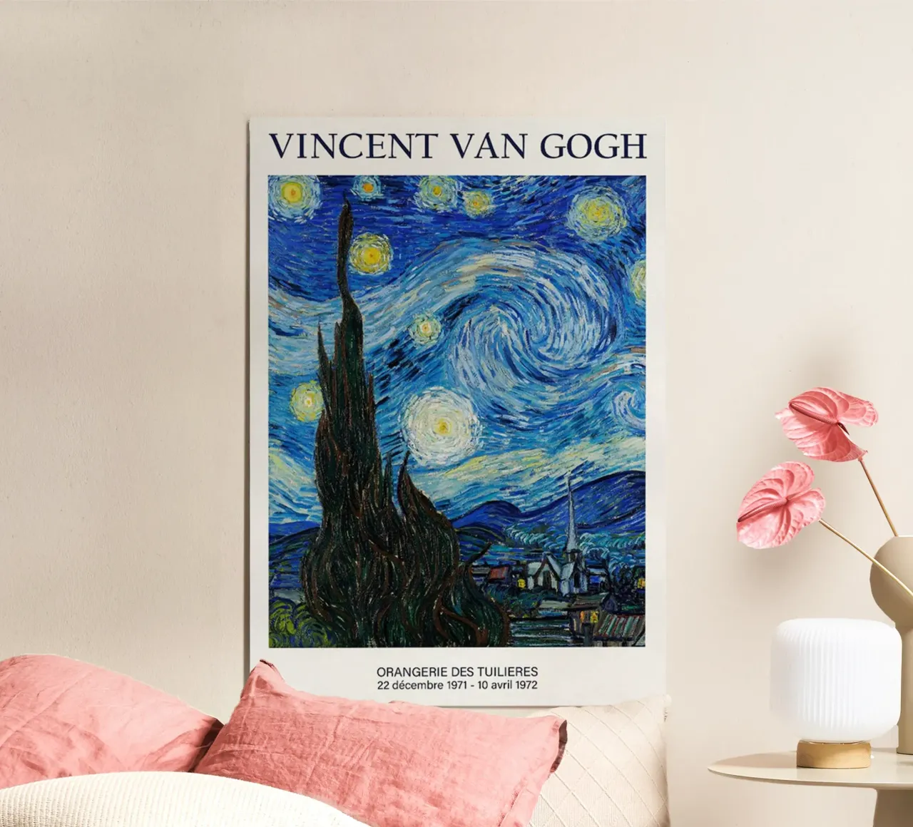 Vincent van Gogh - Poster della mostra Notte stellata poster con telaio in alluminio da ashcraft shop