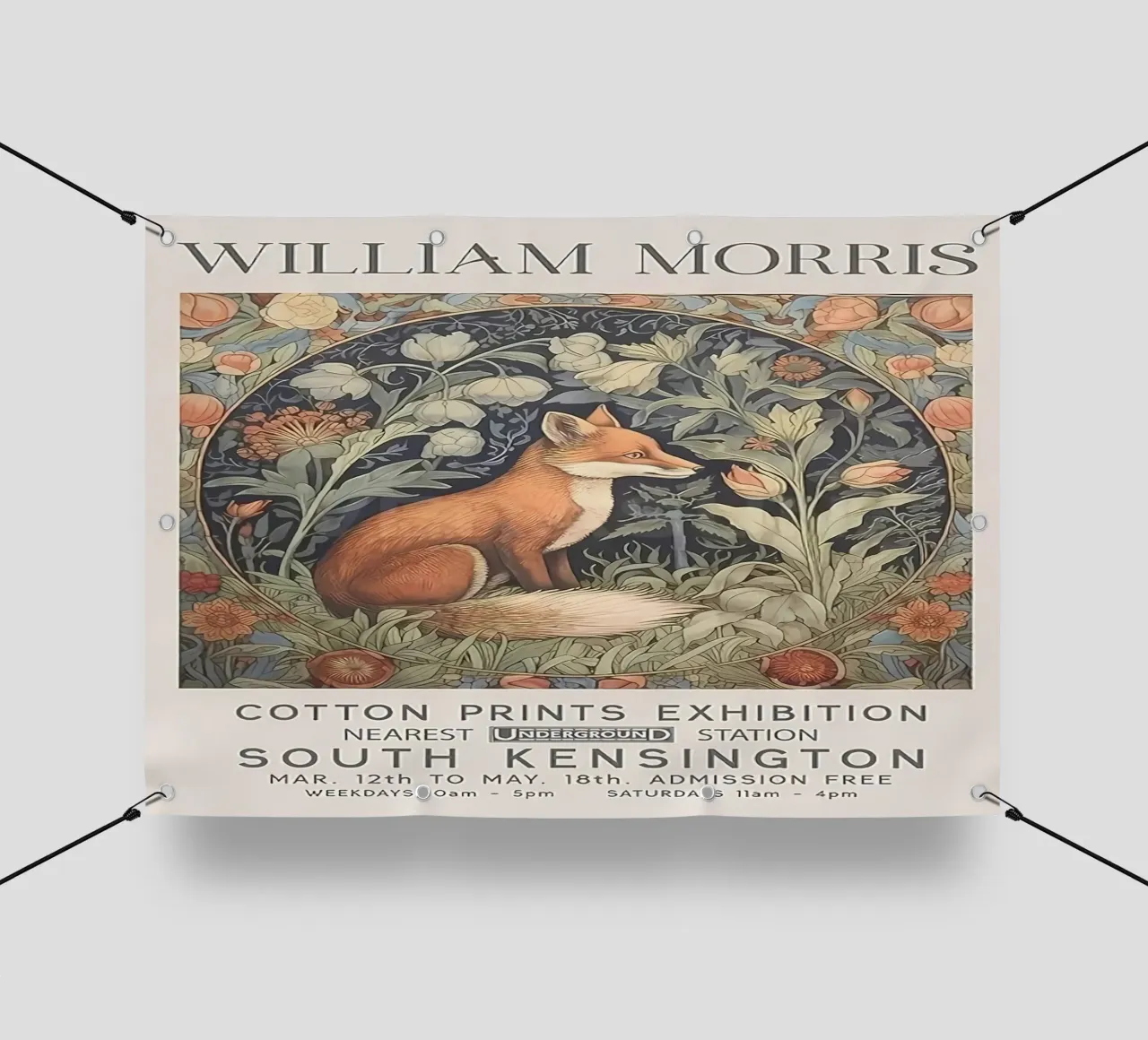 William Morris Exhibition telo in pvc da guduengiseng