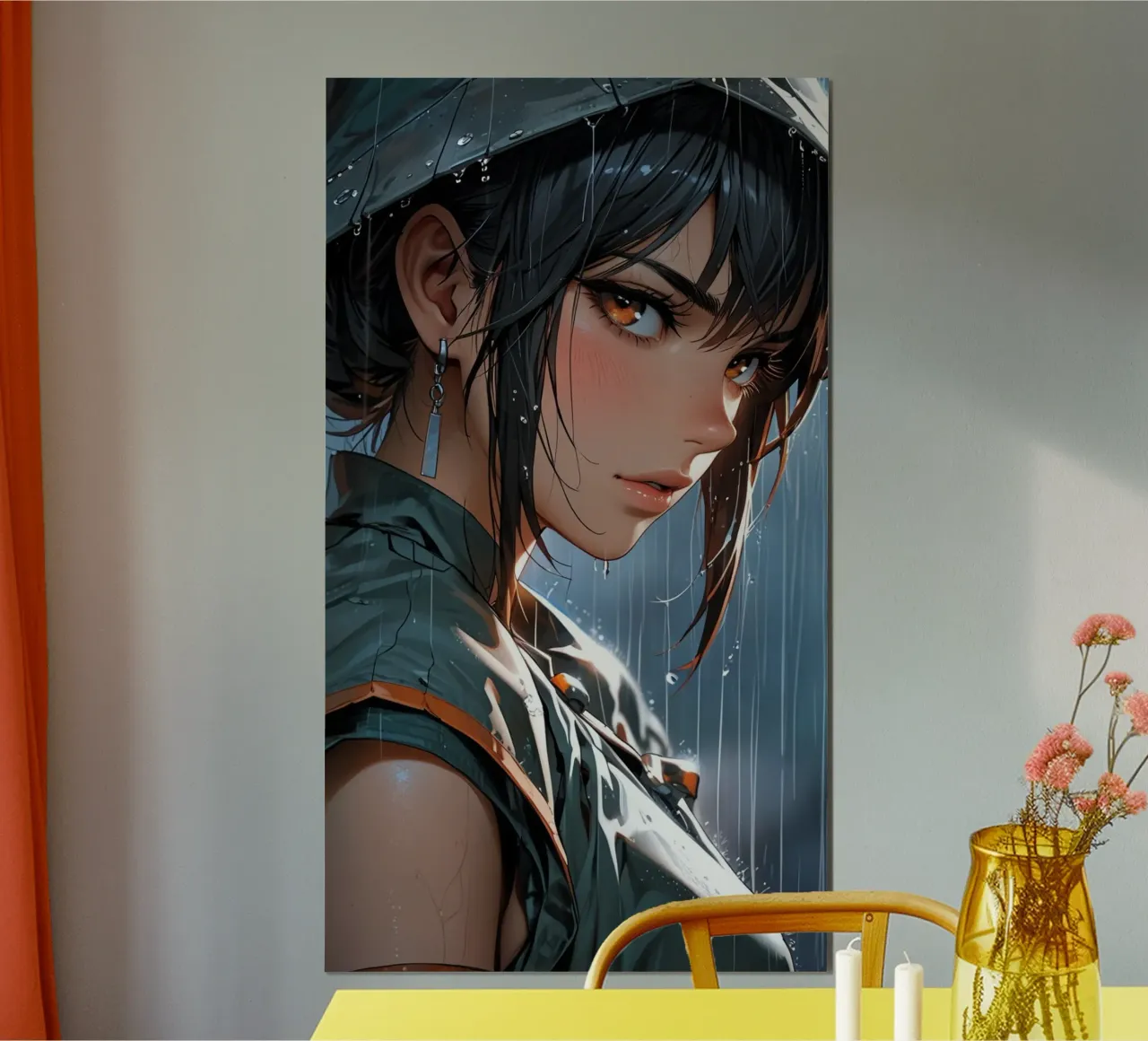 donna anime poster con telaio in legno da van hellen