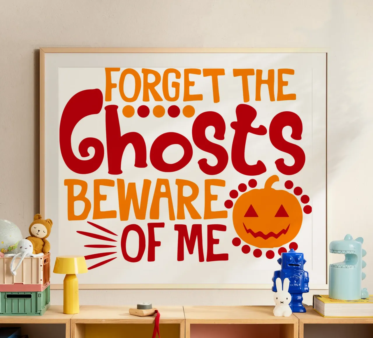 forget the ghost beware of me funny halloween poster by ersanim