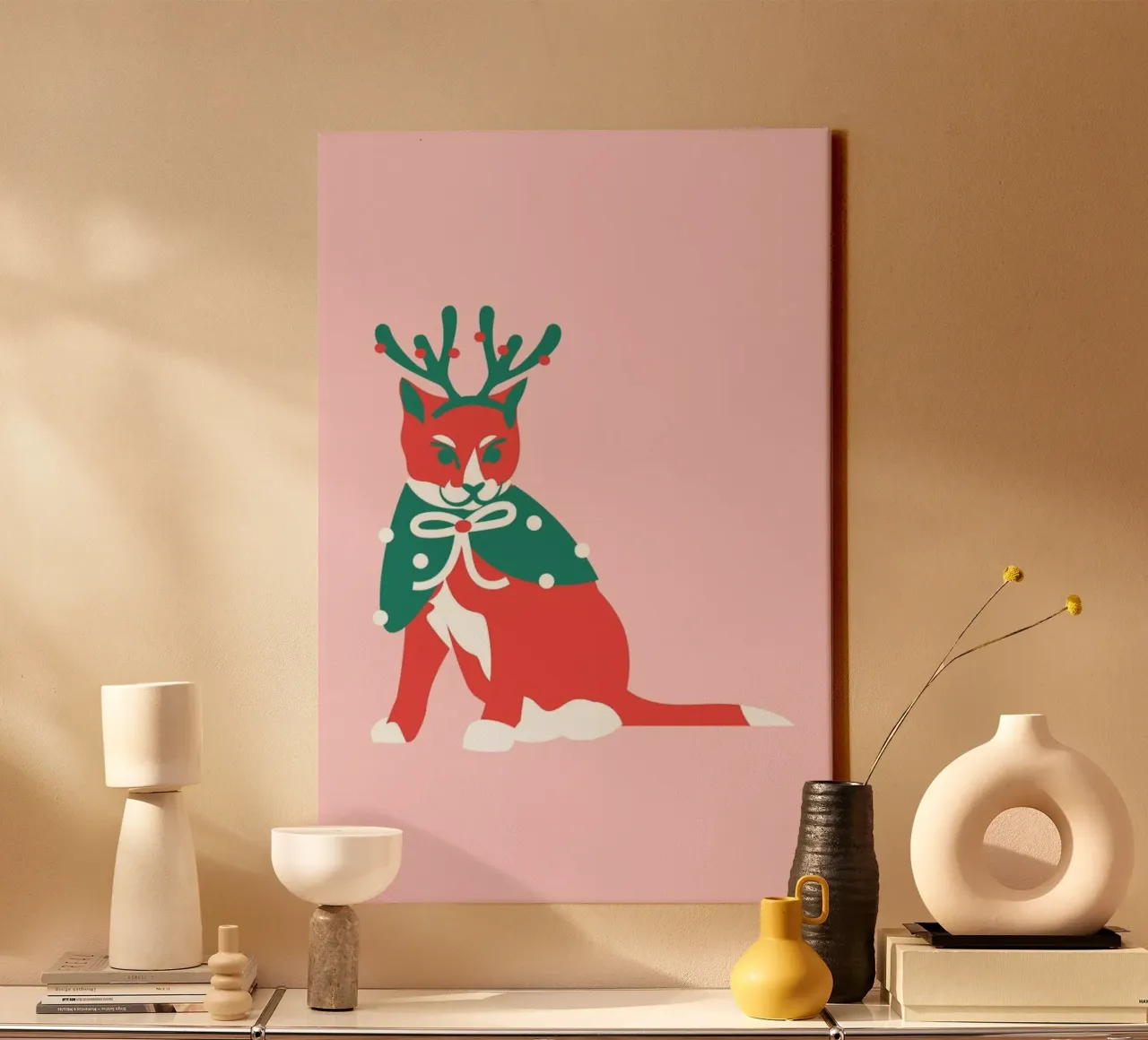 Santas Little Helper tela con Cornice a cassetta da Mariery Young