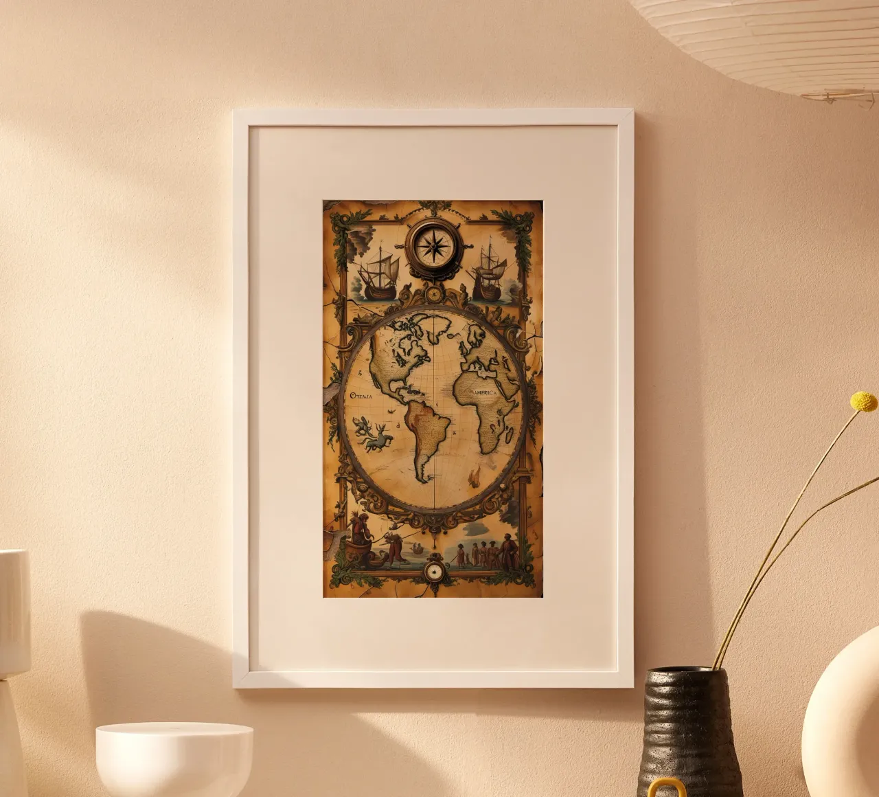ancient map of america hahnemühle by van hellen