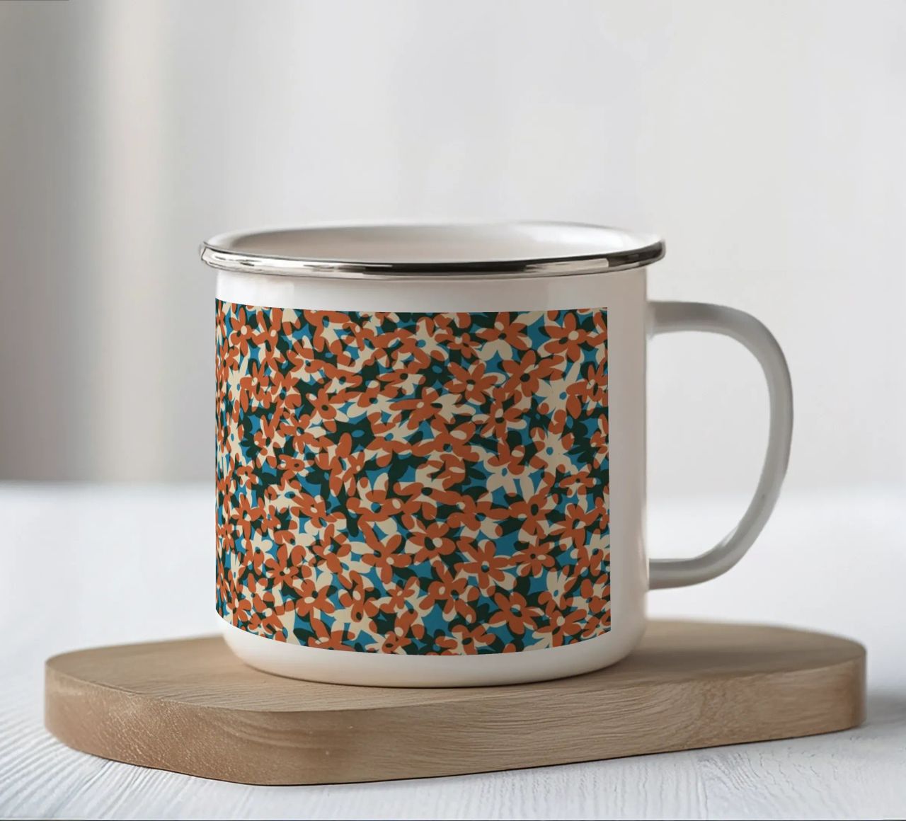 Cyano Pattern No 17 tazza in smalto da treechild