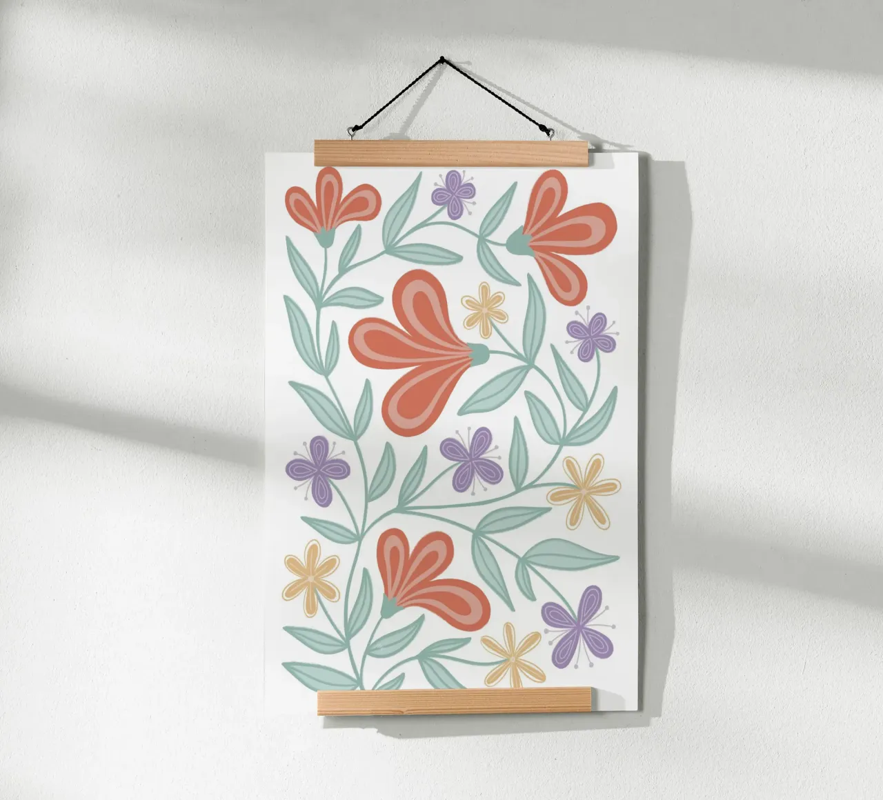 Delicati fiori di primavera poster con telaio in alluminio da Martina