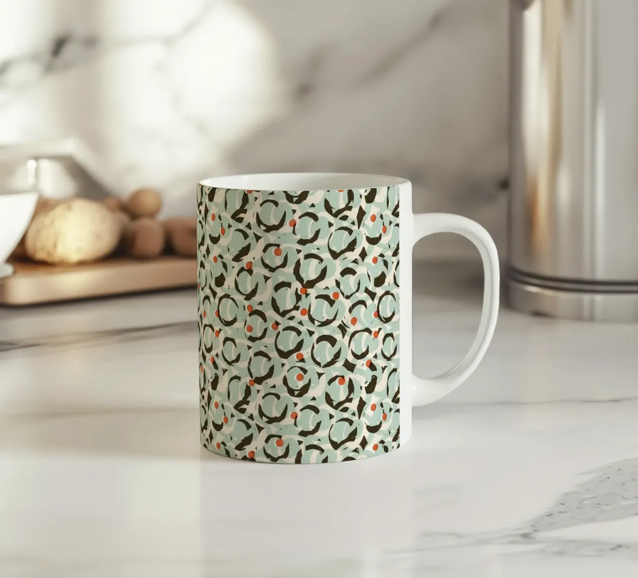 Cyano Pattern No 18 Keramik Tasse von treechild
