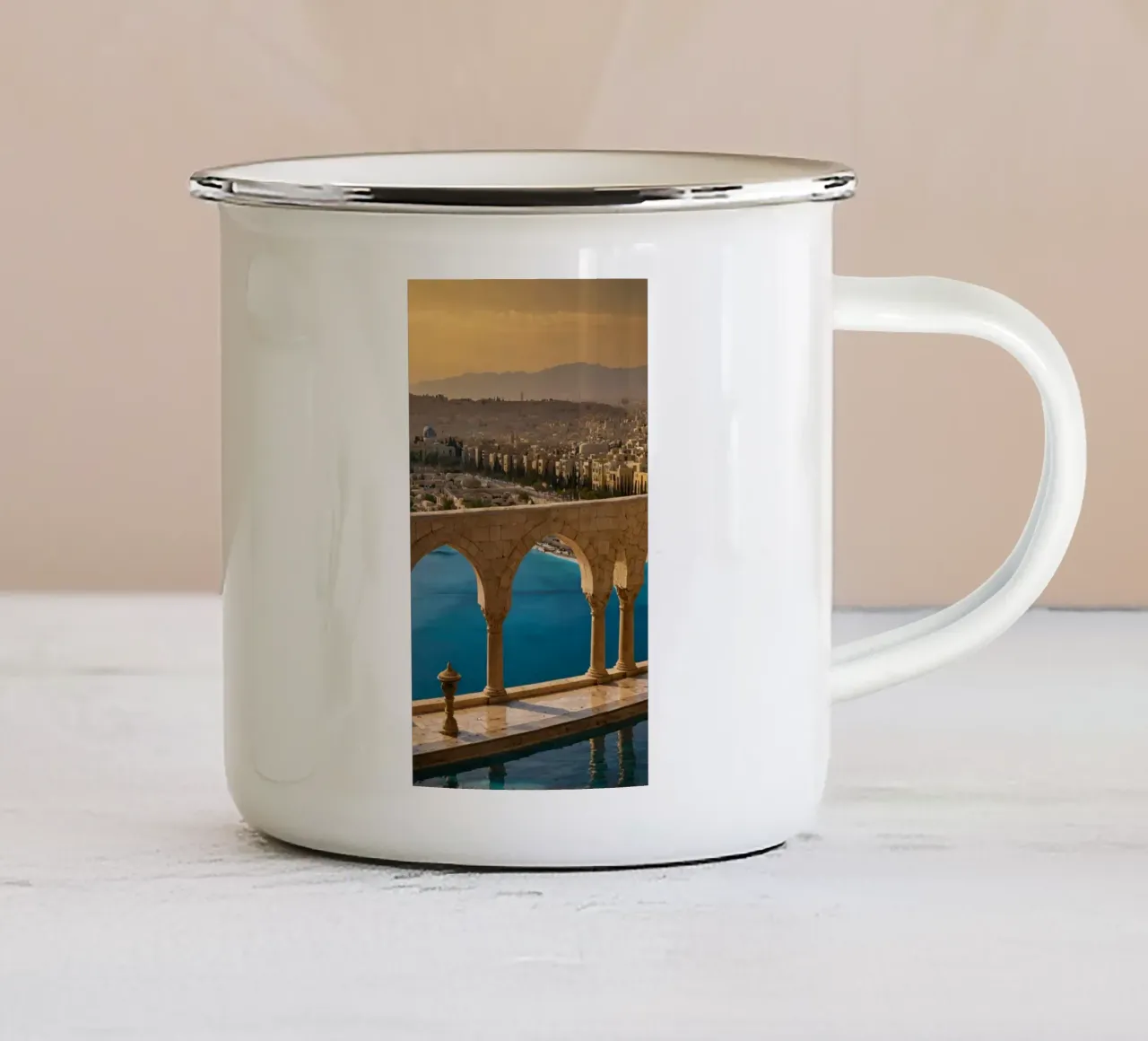 bella vista sul Medio Oriente tazza in smalto da van hellen