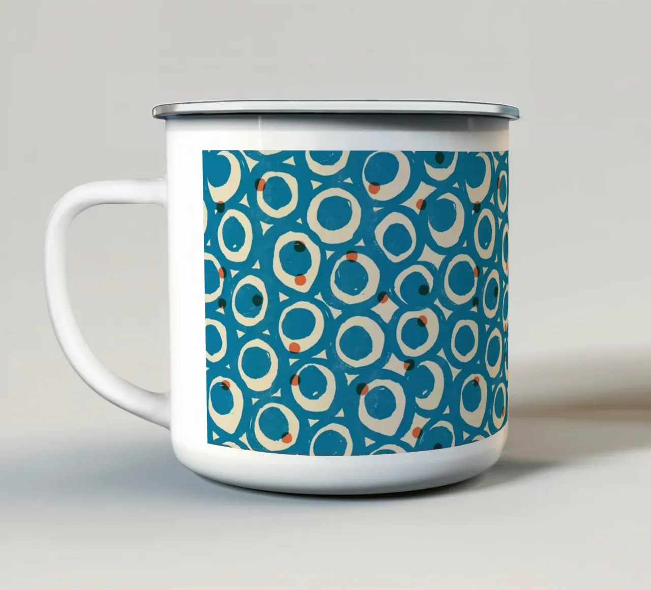 Cyano Pattern No 19 enamel mug by treechild