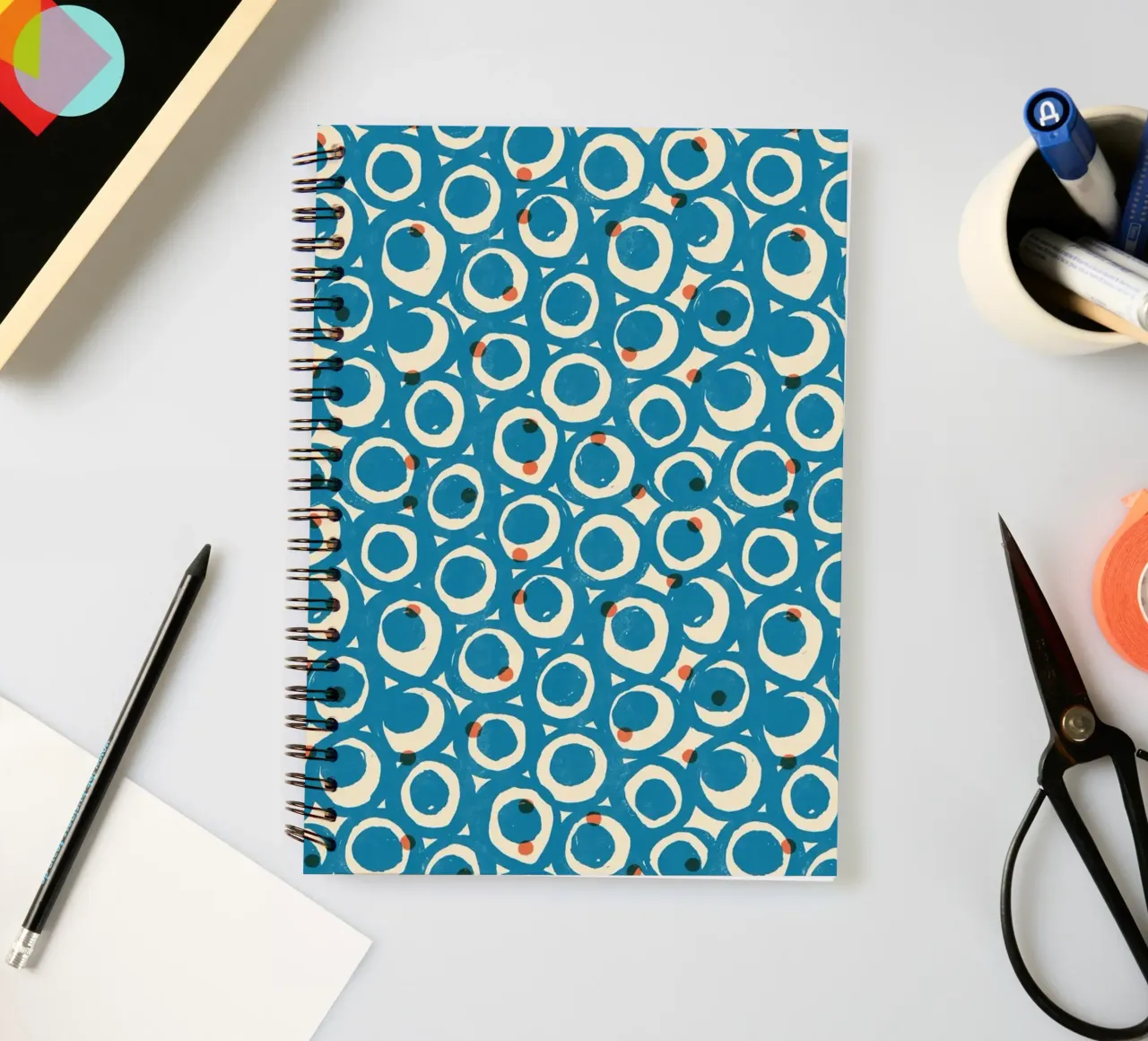 Cyano Pattern No 19 spiral notebook by treechild