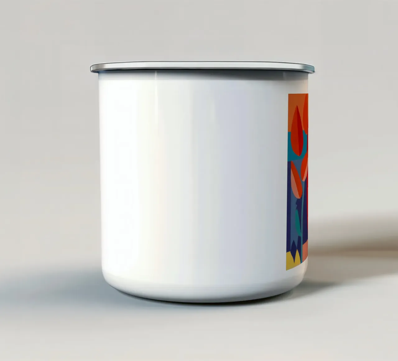 Scharlachrotes Blatt Solo Emaille Tasse von Dawn Light