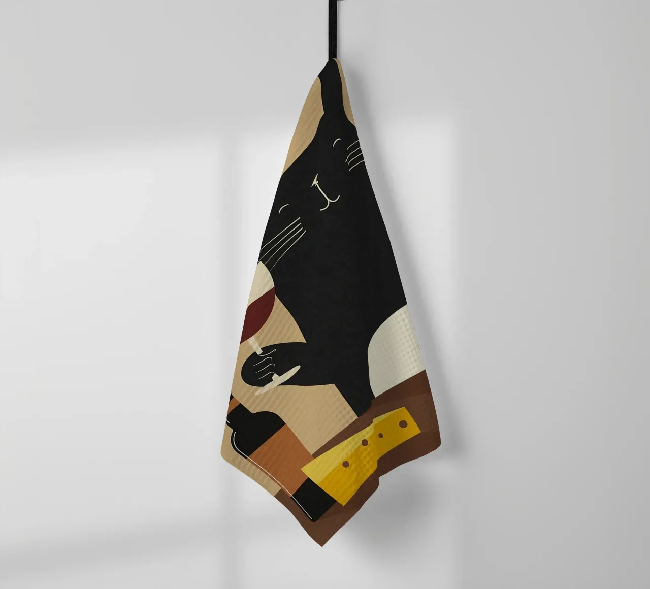 Elegant Cat tea towel by Patrick J Curtis