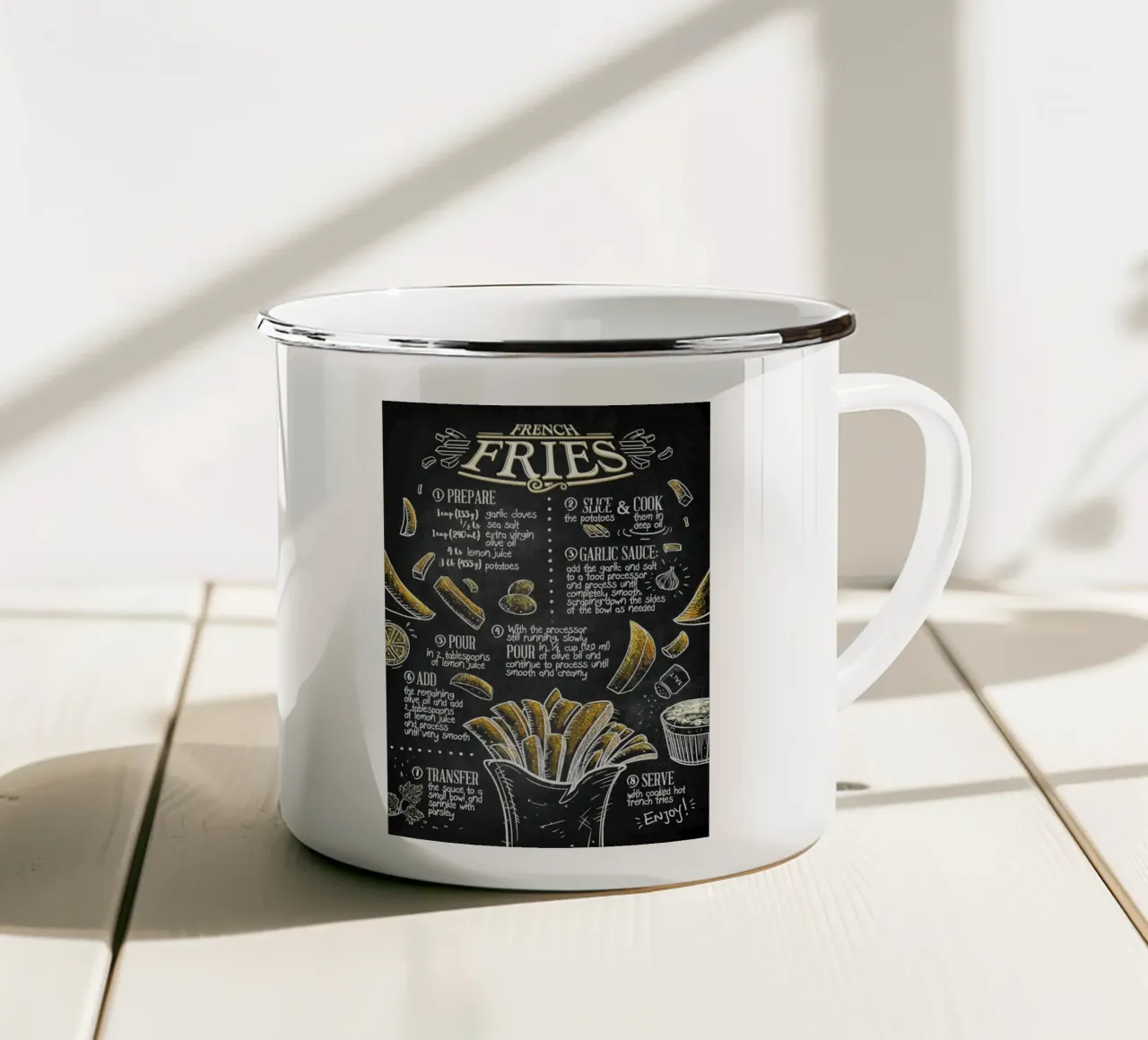 Patatine fritte tazza in smalto da Patrick J Curtis