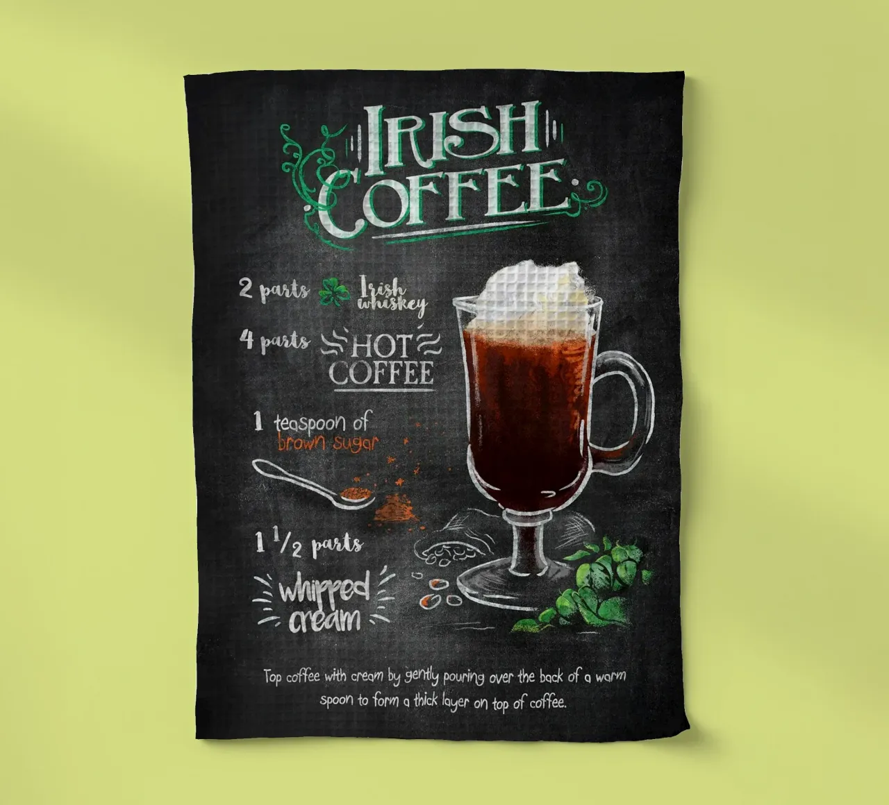 Irish Coffee theedoek van Patrick J Curtis