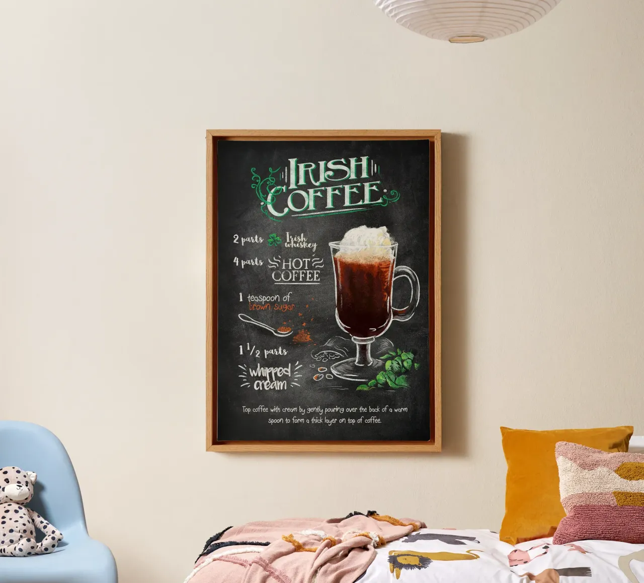 Irish Coffee canvas met Baklijst van Patrick J Curtis