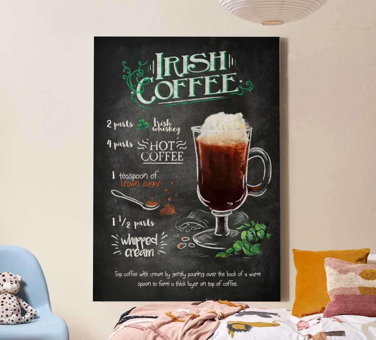 Irish Coffee canvas met Baklijst van Patrick J Curtis