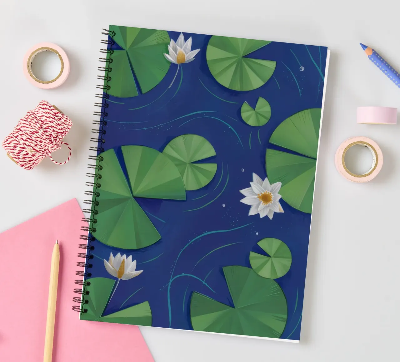 Lily Pad Serenity spiral notebook by Pan Denim