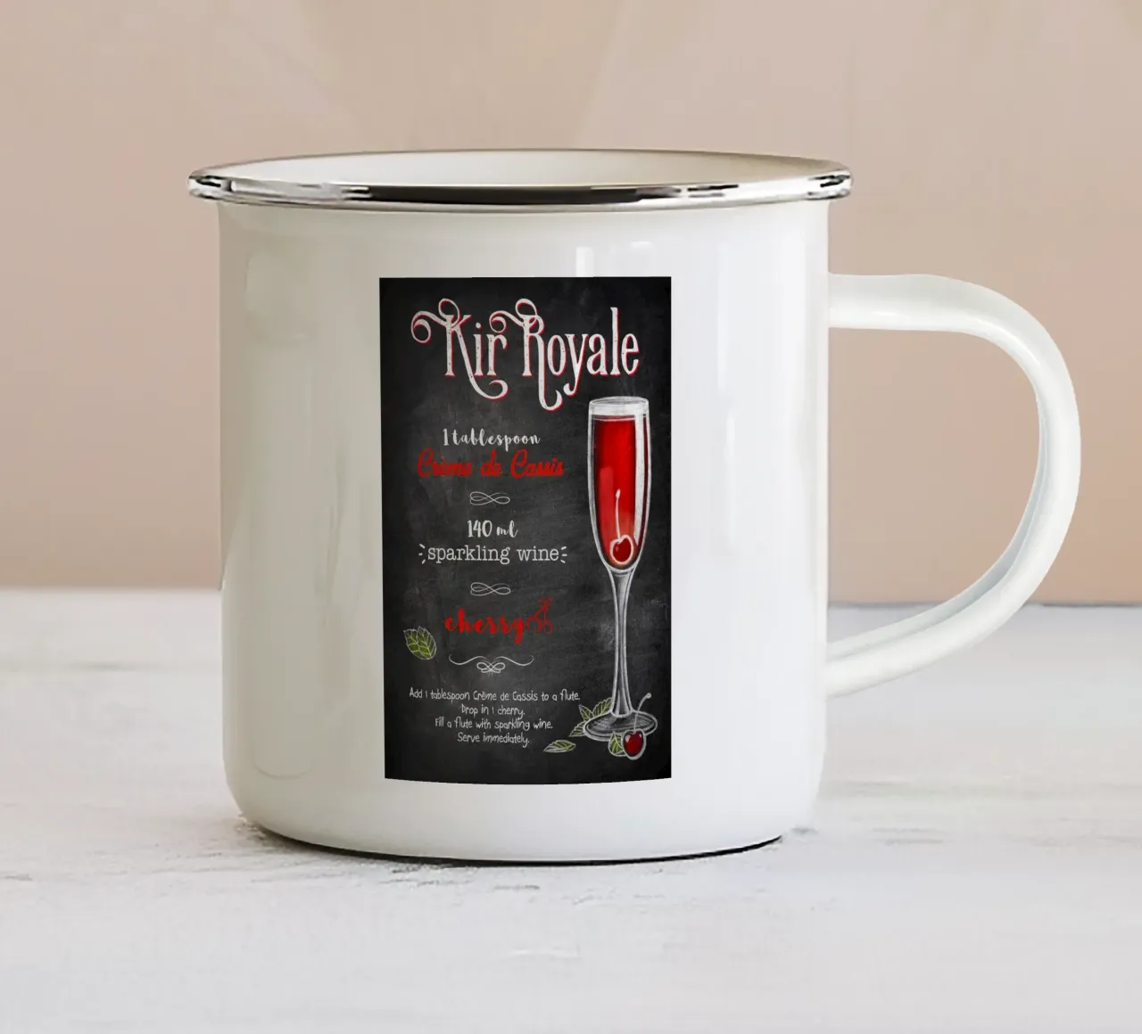 Kir Royale tazza in smalto da Patrick J Curtis